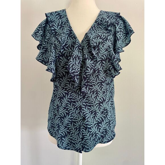 Anthropologie Joie Berton Flutter Sleeve Blouse Midnight Harbor - XS Orig. $228 - Picture 1 of 7